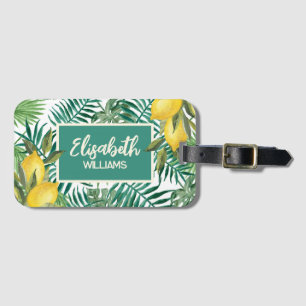 Custom Tropical Summer Mediterranean Lemon Luggage Tag