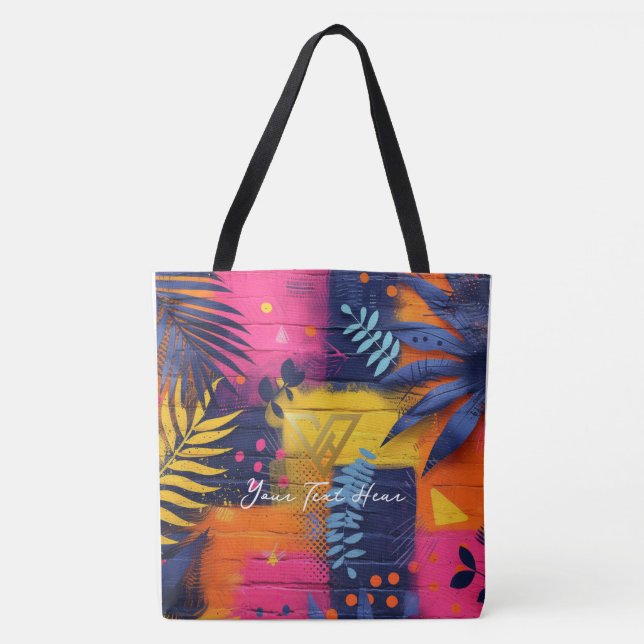 Custom : Tropical Sunset Personalised Tote (Front)