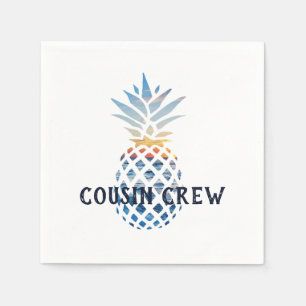 Custom Tropical Sunset Pineapple Cousin Crew Napkin