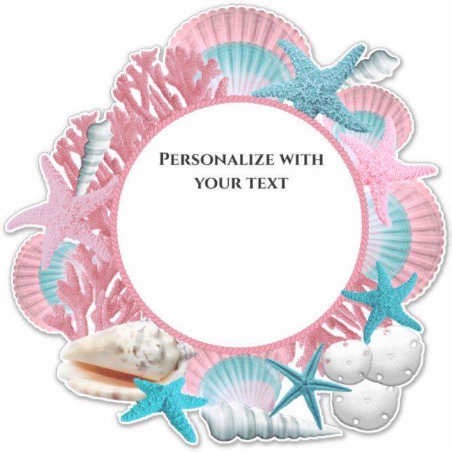 Custom Tropical Theme Design in Pink and Blue (Front)