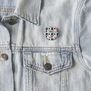 Custom Tropical Turtle Cherry Floral Pattern 3 Cm Round Badge