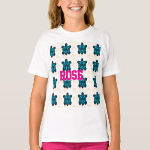 Custom Tropical Turtle Floral Pattern Seamless T-Shirt