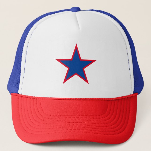 Custom trucker hat with multi color star icon (Front)