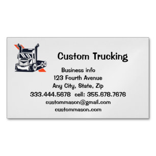 Custom Trucking Trucks Transportation Business Car Magnetic Business Card