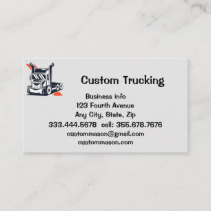 Custom Trucking Trucks Transportation Business Card