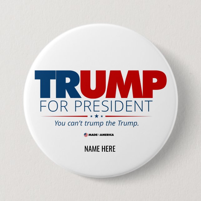 Custom Trump for President 2024 Election 7.5 Cm Round Badge (Front)