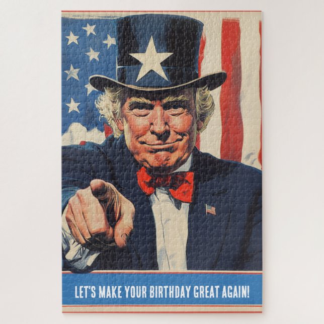 Custom Trump Funny Message for Happy 50th Birthday Jigsaw Puzzle (Vertical)