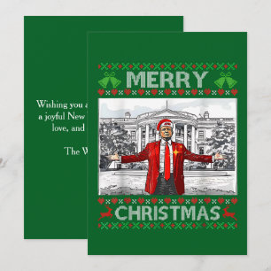 Custom Trump Santa Hat Merry Christmas   Holiday Card