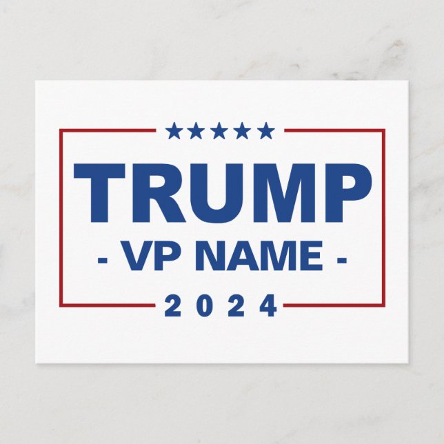 Custom Trump Vice President 2024 Holiday Postcard (Front)