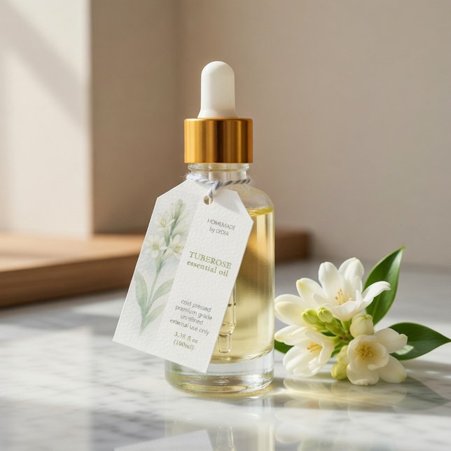 Custom Tuberose Essential Oil Business Tag (Creator Uploaded)