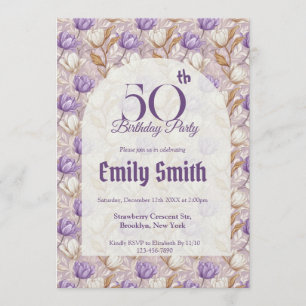 Custom Tulip Charm Adult Birthday Invitation