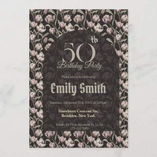 Custom Tulip Themed 5Th Birthday Invitation
