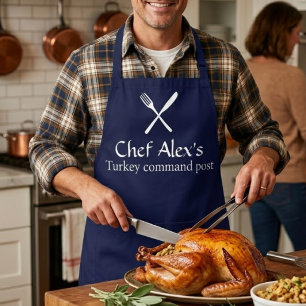 Custom "Turkey Command Post" Thanksgiving Apron