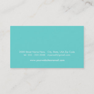 Custom Turquoise Acqua Blue Business Card