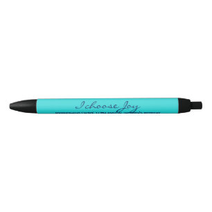 Custom Turquoise Aqua Blue Modern Joy Church Black Ink Pen