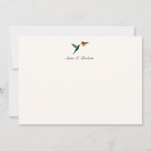 Custom Turquoise Hummingbird Note Card