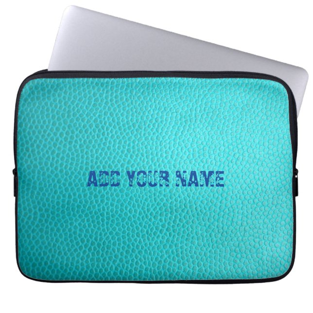 Custom Turquoise Neoprene Laptop Sleeve 13 inch (Front)