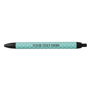 Custom turquoise polka dots pattern favour pens