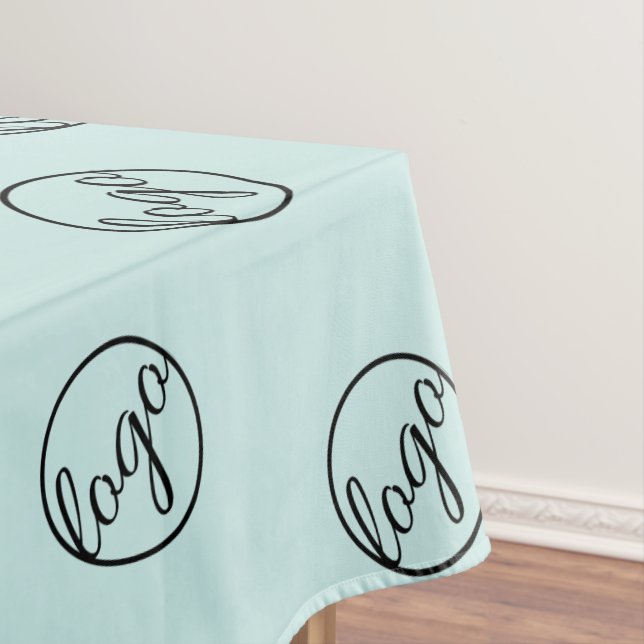 Custom Turquoise Trade Show Logo Business Tablecloth (In Situ)