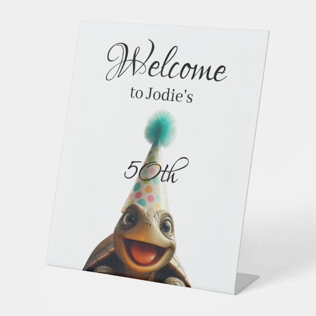 Custom Turtle Party Welcome Sign (Front)