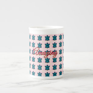 Custom turtle pattern bone china mug