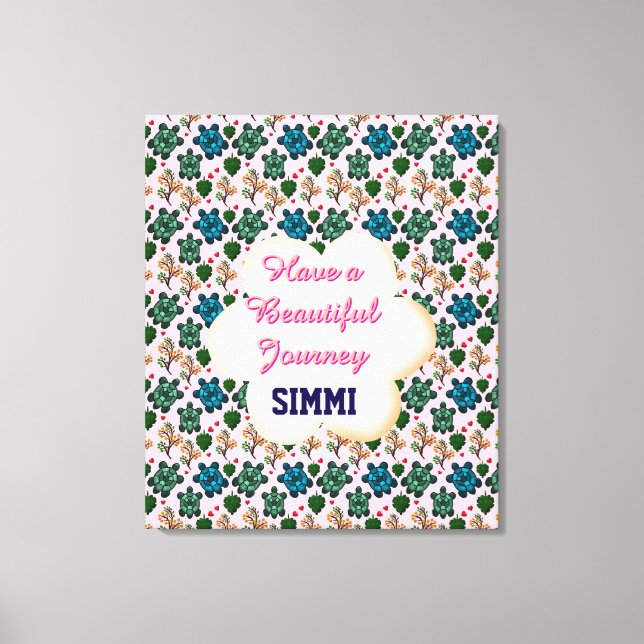 Custom turtle pattern  canvas print (Front)