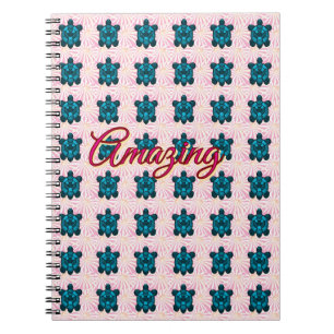 Custom turtle pattern Sherpa Blanket Notebook