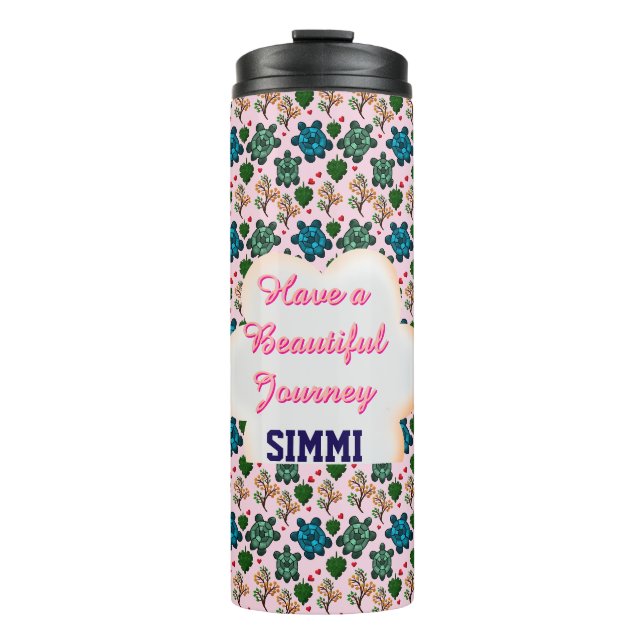 Custom turtle pattern  thermal tumbler (Front)