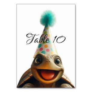 Custom Turtle Table Cards,  Number