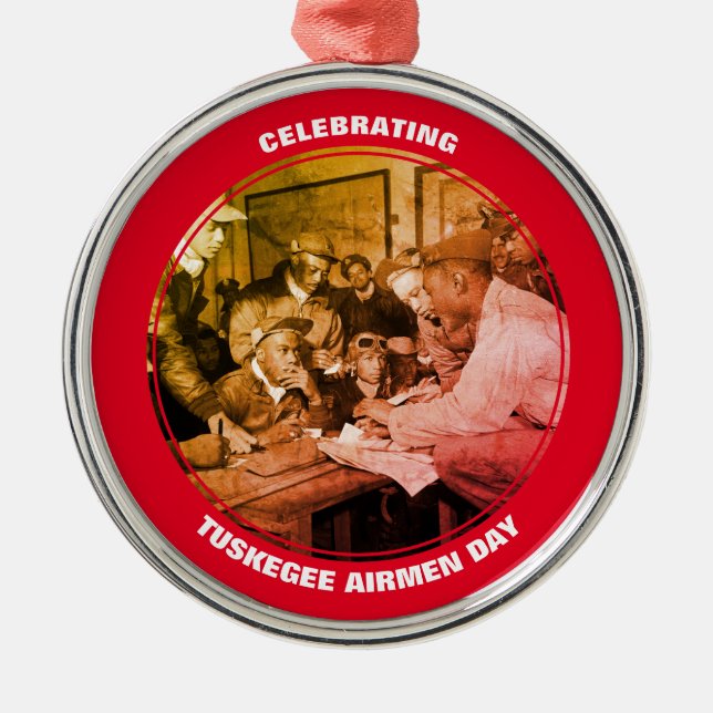 Custom TUSKEGEE AIRMEN DAY Metal Tree Decoration (Front)
