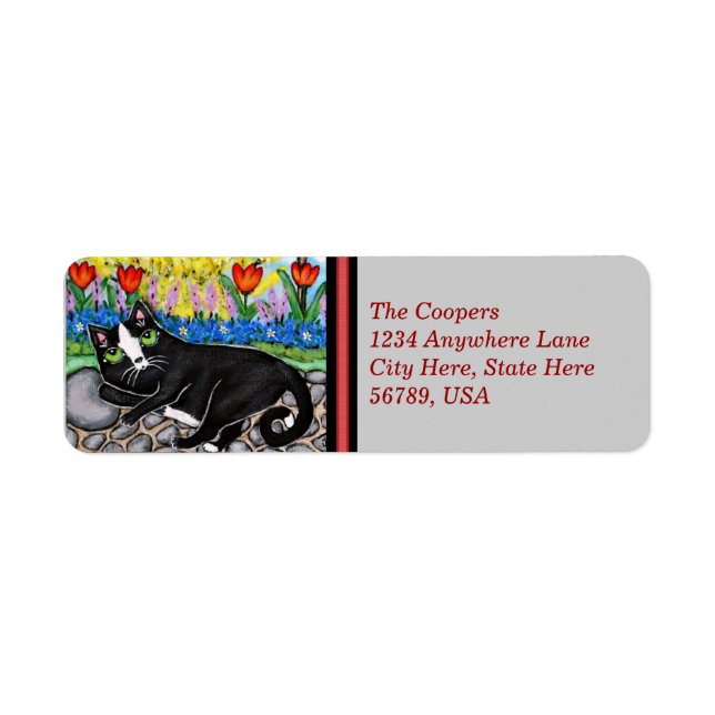 Custom Tuxedo Cat Return Address Labels (Front)