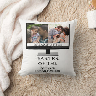 Custom TV farter of the year funny dad 2 photo Cushion
