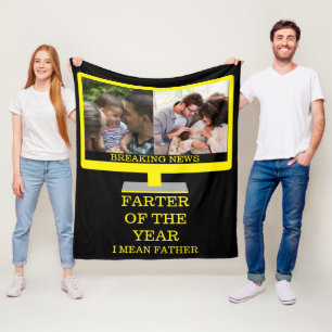 Custom TV farter of the year funny dad 2 photo Fleece Blanket