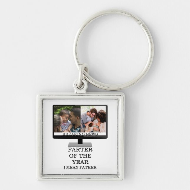 Custom TV farter of the year funny dad 2 photo Key Ring (Front)