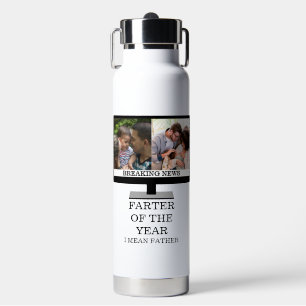 Custom TV farter of the year funny dad 2 photo Water Bottle