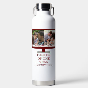 Custom TV farter of the year funny dad 2 photo Water Bottle