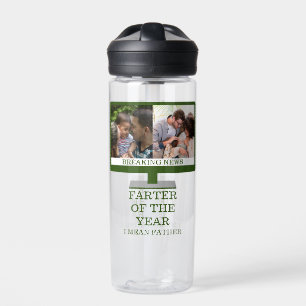 Custom TV farter of the year funny dad 2 photo Water Bottle