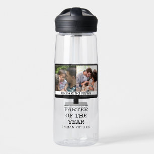 Custom TV farter of the year funny dad 2 photo Water Bottle