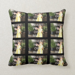 Custom Twelve Photo Collage Family Throw Pillow
