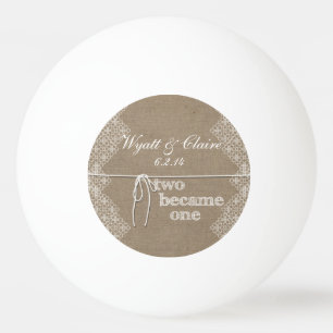 Custom Two Became One Wedding Ping Pong Ball
