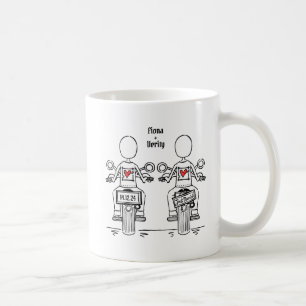 Custom Two Brides Biker Motorcycle Wedding Coffee Mug
