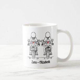 Custom Two Brides Biker Motorcycle Wedding Coffee Mug