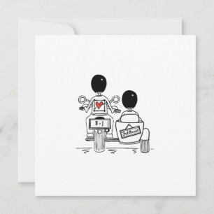 Custom Two Grooms Motorbike and Sidecar Wedding Invitation