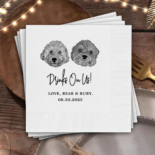 Custom Two Pet Cocktail Napkins Wedding