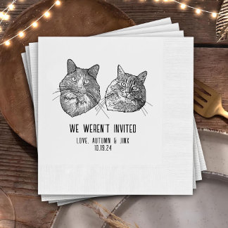 Custom Two Pet Cocktail Napkins Wedding
