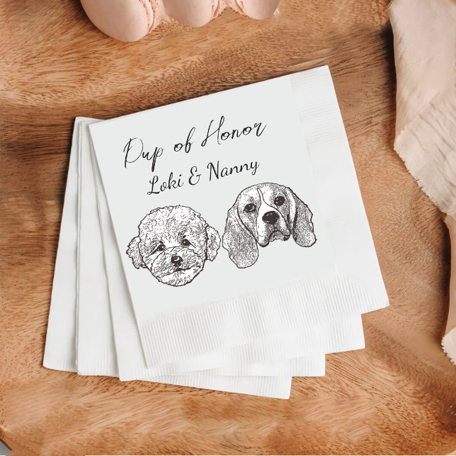 Custom Two Pet Cocktail Napkins Wedding (Creator Uploaded)