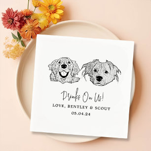 Custom Two Pet Cocktail Napkins Wedding