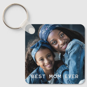Custom Two Photo Best Mum Ever Key Ring