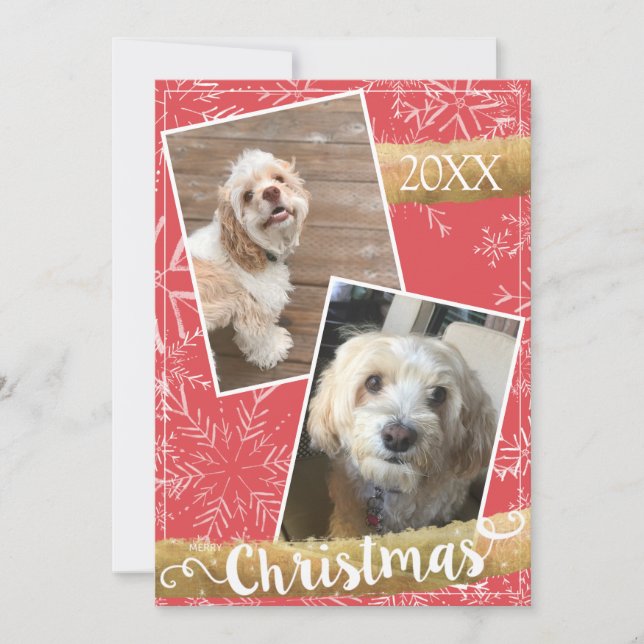 Custom Two Photo Christmas Holiday Card (Front)