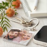 Custom Two Photo Double Sided Acrylic Key Ring<br><div class="desc">Easily add your images to this keychain template. this model allows for a different photo on the front and back of the keychain. Great gift for family, friends, parents, grandparents, wife and children.</div>